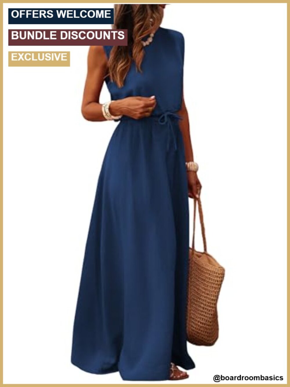 Women's 2 Piece Maxi Skirt Set Sleeveless Tank A-Line with Pockets Polyester